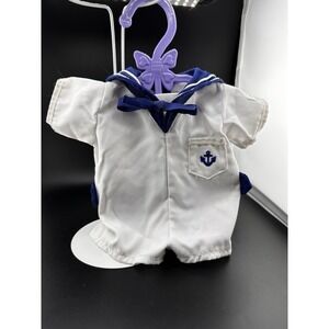 Vtg 1983 Cabbage Patch Kids Coleco Boys White Royal Blue Sailor Suit Romper Doll